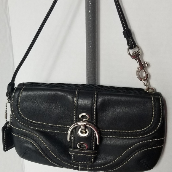 COACH VINTAGE WRISTLET BLACK LEATHER - Picture 2 of 8
